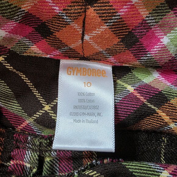 Gymboree Girls Size 10 Skirt Sweater Outfit Yellow Plaid Short Sleeve Buttons - Picture 9 of 10
